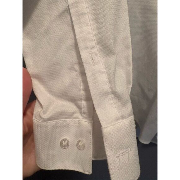 Calvin Klein Men's Slim Fit White Dress Shirt 15.5 Long Sleeve - Picture 3 of 7